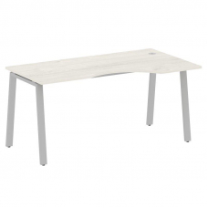 Metal System Стол криволинейный правый на А-образном м/к БА.СА-1 (R) Дуб Наварра/Металл Серый 1600*9