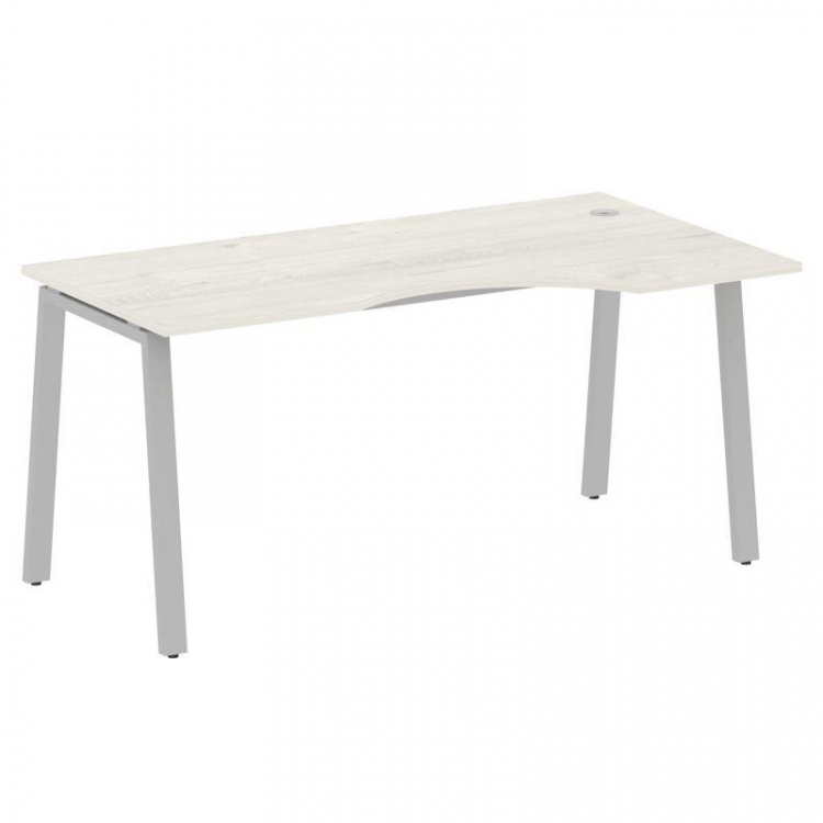 Metal System Стол криволинейный правый на А-образном м/к БА.СА-1 (R) Дуб Наварра/Металл Серый 1600*9