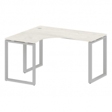 Metal System Стол криволинейный левый на О-образном м/к БО.СА-3 (L) Дуб Наварра/Металл Серый 1400*12