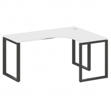 Metal System Стол криволинейный правый на О-образном м/к БО.СА-4 (R) Белый/Металл Антрацит 1600*1200