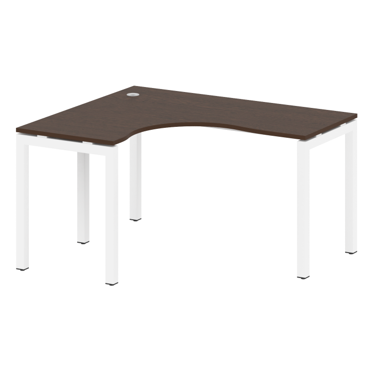 Metal System Quattro Стол криволинейный левый на П-образном м/к 50БП.СА-3 (L) Венге Цаво/Металл Белы