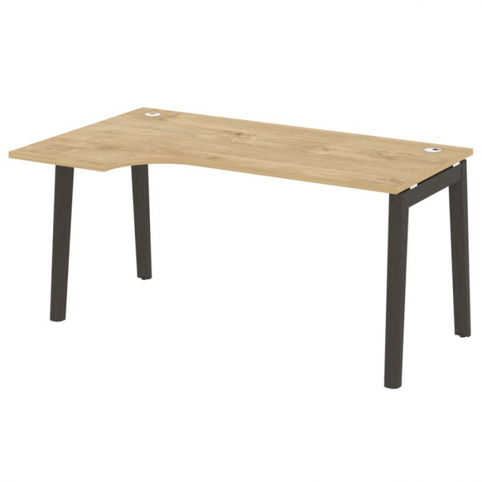 Оникс Вуд Стол эргономичный левый OW.SA-1 (L) Тиквуд Светлый/Дуб Темный/Металл Антрацит 1580*980*750