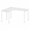 Metal System Quattro Стол криволинейный левый на П-образном м/к 50БП.СА-3 (L) Белый/Металл Белый 140