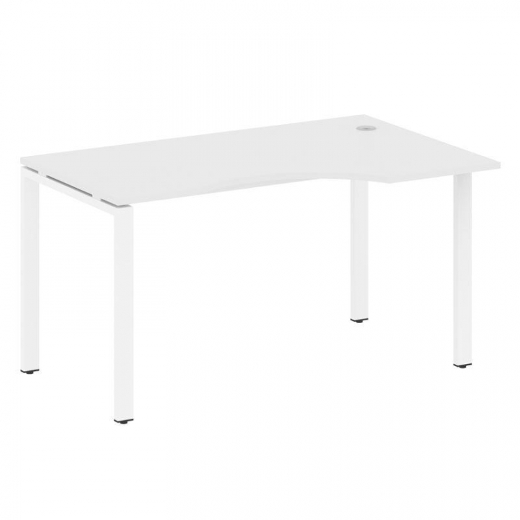 Metal System Стол криволинейный правый на П-образном м/к БП.СА-2 (R) Белый/Металл Белый 1400*900*750