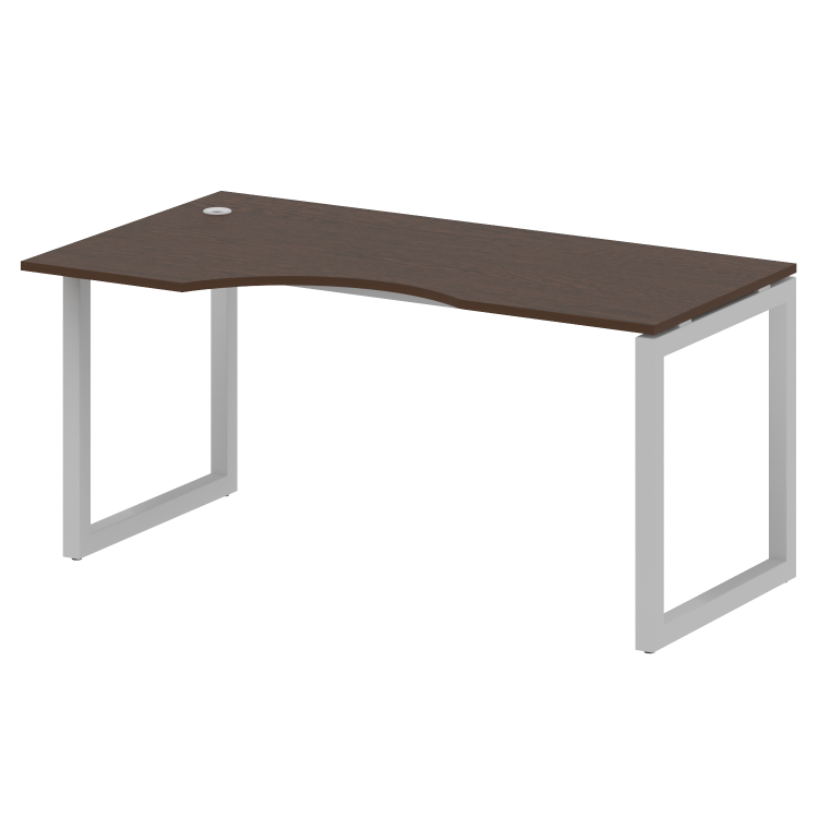 Metal System Quattro Стол криволинейный левый на О-образном м/к 50БО.СА-1 (L) Венге Цаво/Металл Серы