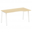 Metal System Стол криволинейный правый на А-образном м/к БА.СА-1 (R) Акация Лорка/Металл Белый 1600*
