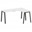 Metal System Стол криволинейный правый на А-образном м/к БА.СА-4 (R) Белый/Металл Антрацит 1600*1200