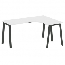 Metal System Стол криволинейный правый на А-образном м/к БА.СА-4 (R) Белый/Металл Антрацит 1600*1200