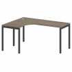 Metal System Quattro Стол криволинейный левый на П-образном м/к 40БП.СА-4 (L) Вяз Благородный/Металл
