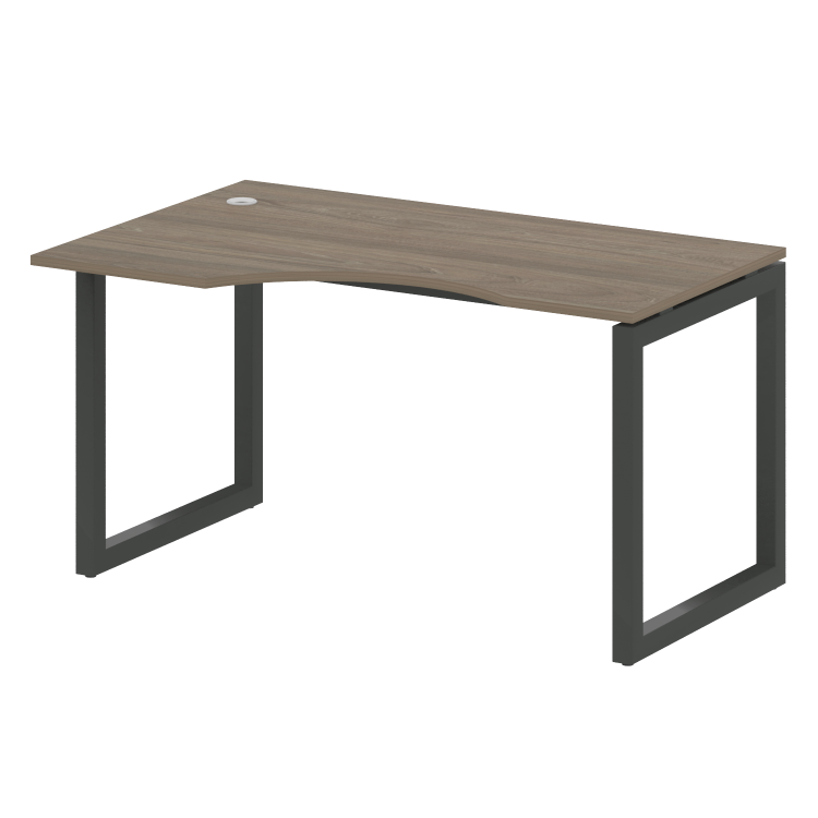 Metal System Quattro Стол криволинейный левый на О-образном м/к 50БО.СА-2 (L) Вяз Благородный/Металл