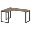 Metal System Стол криволинейный левый на О-образном м/к БО.СА-4 (L) Вяз Благородный/Металл Антрацит