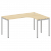 Metal System Quattro Стол криволинейный правый на П-образном м/к 40БП.СА-4 (R) Акация Лорка/Металл С