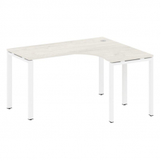 Metal System Стол криволинейный правый на П-образном м/к БП.СА-3 (R) Дуб Наварра/Металл Белый 1400*1