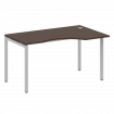 Metal System Quattro Стол криволинейный правый на П-образном м/к 40БП.СА-2 (R) Венге Цаво/Металл Сер