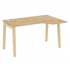 Onix Wood Стол эргономичный правый OW.SA-2 (R) Тиквуд Светлый/Дуб Светлый/Металл Белый 1380*980*750