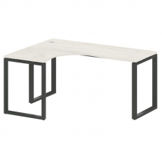 Metal System Стол криволинейный левый на О-образном м/к БО.СА-4 (L) Дуб Наварра/Металл Антрацит 1600