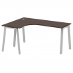 Metal System Стол криволинейный левый на А-образном м/к БА.СА-4 (L) Венге Цаво/Металл Серый 1600*120
