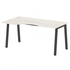 Metal System Стол криволинейный левый на А-образном м/к БА.СА-1 (L) Дуб Наварра/Металл Антрацит 1600