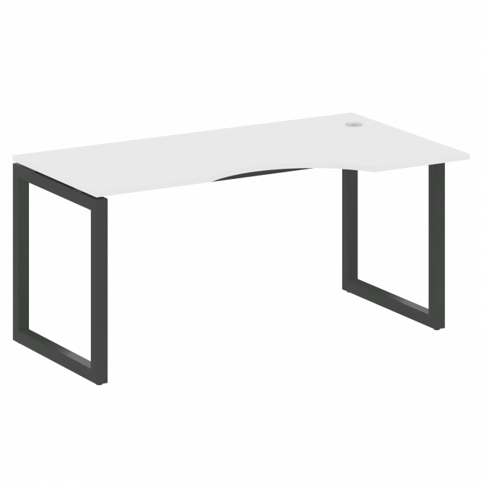 Metal System Quattro Стол криволинейный правый на О-образном м/к 50БО.СА-1 (R) Белый/Металл Антрацит