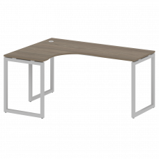 Metal System Quattro Стол криволинейный левый на О-образном м/к 40БО.СА-4 (L) Вяз Благородный/Металл