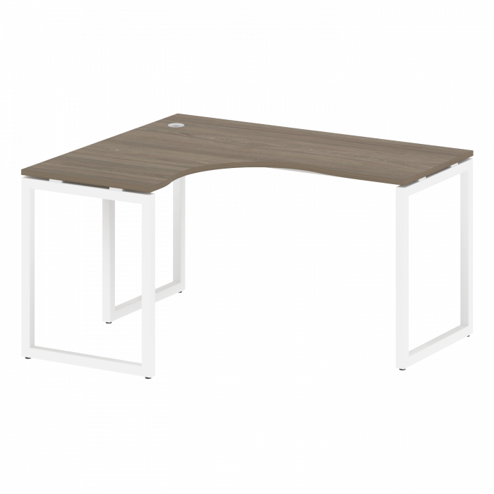 Метал Систем Куатро Стол криволинейный левый на О-образном м/к 40БО.СА-3 (L) Вяз Благородный/Металл