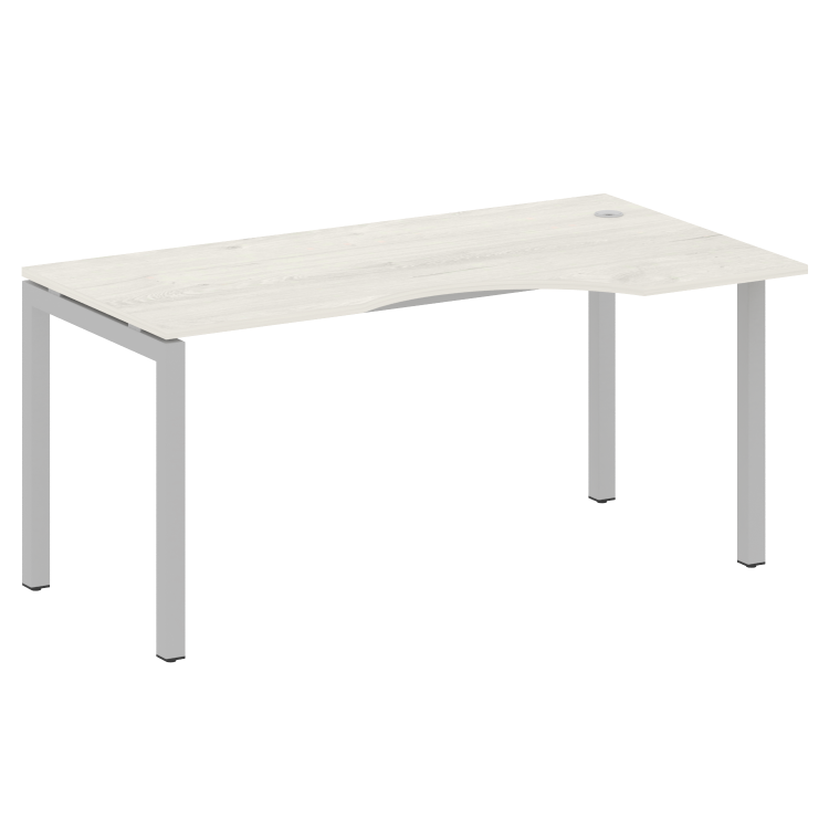 Metal System Quattro Стол криволинейный правый на П-образном м/к 50БП.СА-1 (R) Дуб Наварра/Металл Се