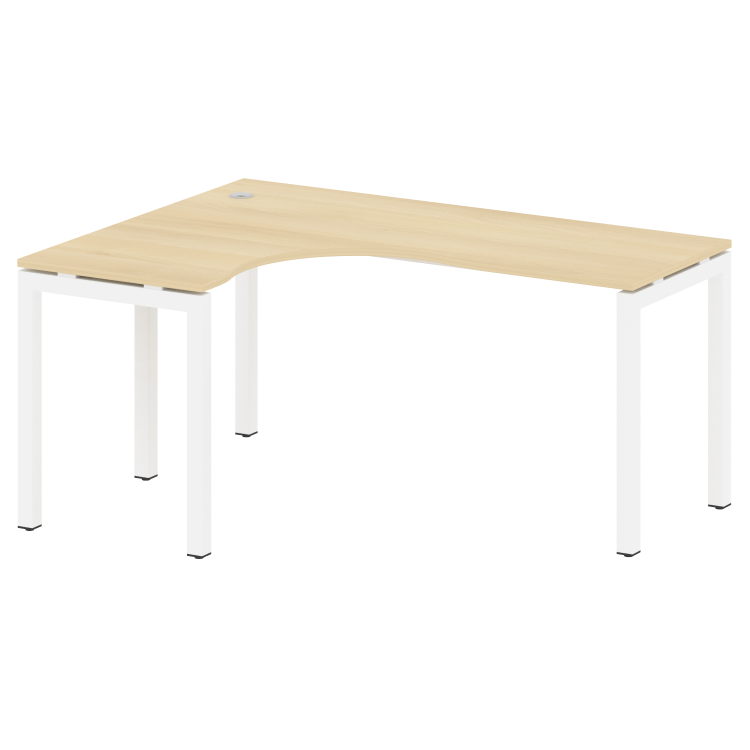 Metal System Quattro Стол криволинейный левый на П-образном м/к 50БП.СА-4 (L) Акация Лорка/Металл Бе