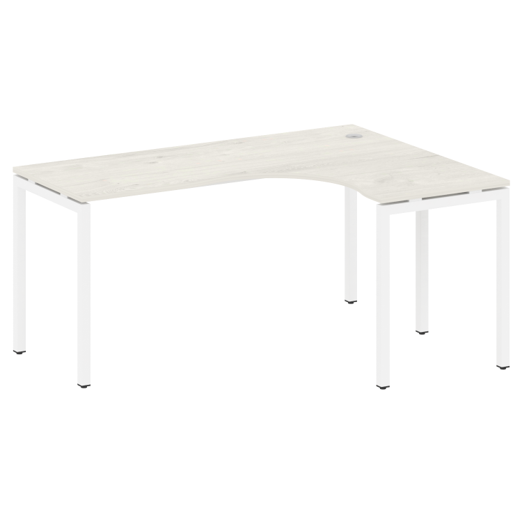 Metal System Quattro Стол криволинейный правый на П-образном м/к 40БП.СА-4 (R) Дуб Наварра/Металл Бе