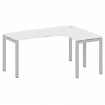 Metal System Quattro Стол криволинейный правый на П-образном м/к 50БП.СА-4 (R) Белый/Металл Серый 16
