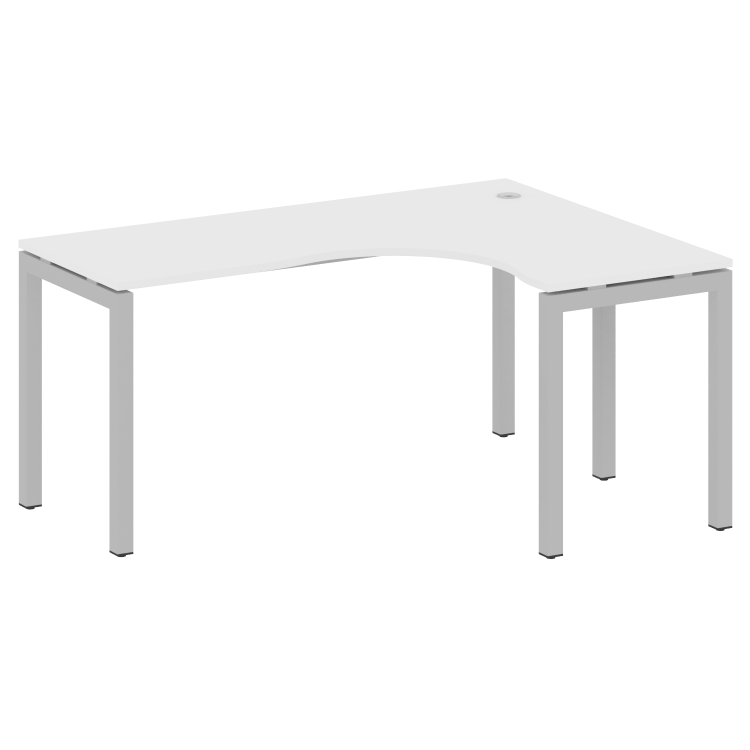Metal System Quattro Стол криволинейный правый на П-образном м/к 50БП.СА-4 (R) Белый/Металл Серый 16