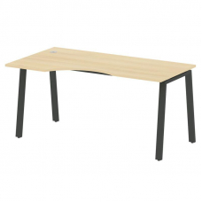 Metal System Стол криволинейный левый на А-образном м/к БА.СА-1 (L) Акация Лорка/Металл Антрацит 160