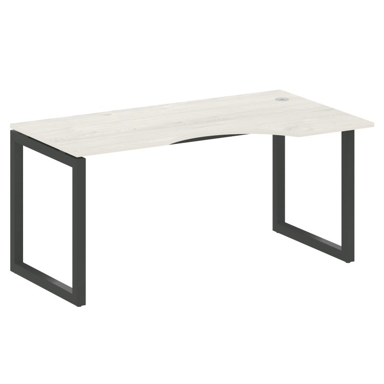 Metal System Quattro Стол криволинейный правый на О-образном м/к 50БО.СА-1 (R) Дуб Наварра/Металл Ан