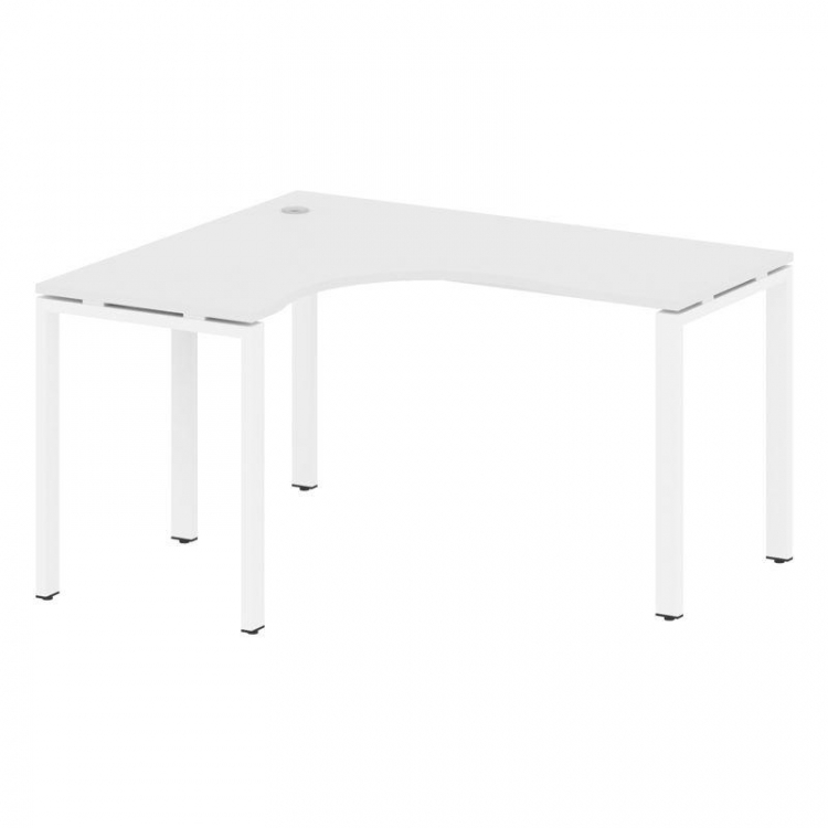 Metal System Стол криволинейный левый на П-образном м/к БП.СА-3 (L) Белый/Металл Белый 1400*1200*750