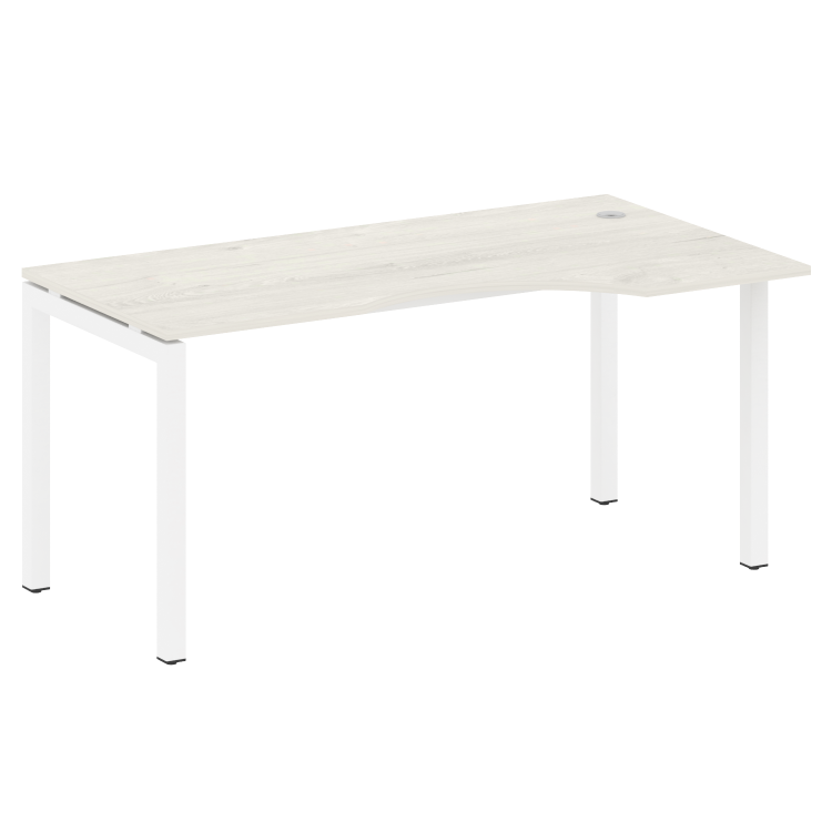 Metal System Quattro Стол криволинейный правый на П-образном м/к 50БП.СА-1 (R) Дуб Наварра/Металл Бе