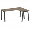 Metal System Стол криволинейный правый на А-образном м/к БА.СА-4 (R) Вяз Благородный/Металл Антрацит