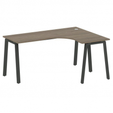 Metal System Стол криволинейный правый на А-образном м/к БА.СА-4 (R) Вяз Благородный/Металл Антрацит