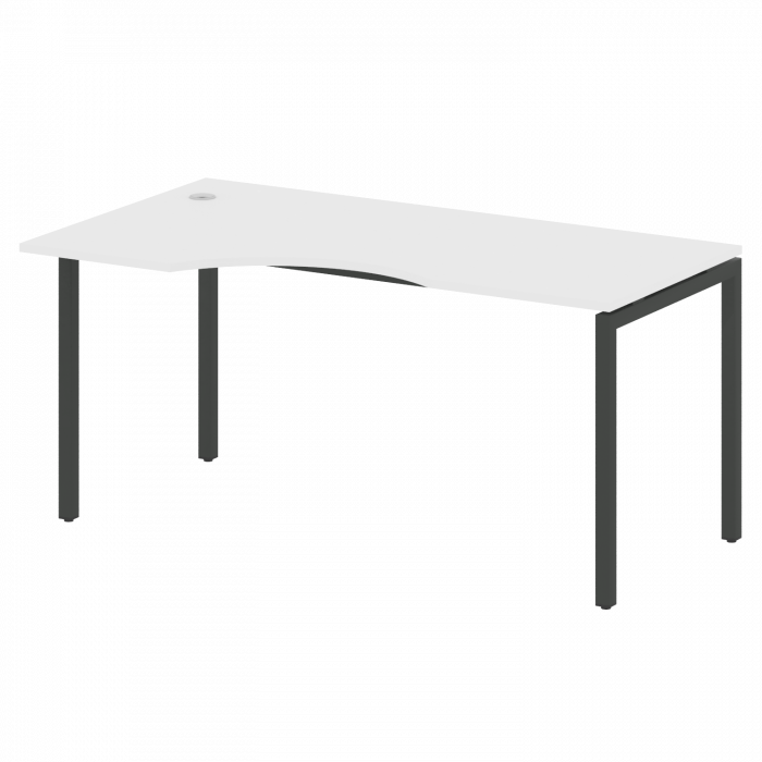 Metal System Quattro Стол криволинейный левый на П-образном м/к 40БП.СА-1 (L) Белый/Металл Антрацит