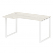 Metal System Стол криволинейный левый на О-образном м/к БО.СА-2 (L) Дуб Наварра/Металл Белый 1400*90
