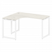 Metal System Quattro Стол криволинейный левый на О-образном м/к 40БО.СА-3 (L) Дуб Наварра/Металл Бел