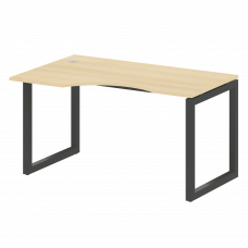 Metal System Quattro Стол криволинейный левый на О-образном м/к 50БО.СА-2 (L) Акация Лорка/Металл Ан