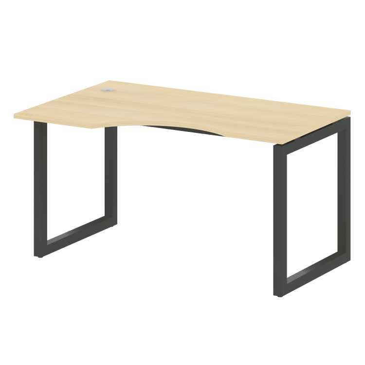 Metal System Quattro Стол криволинейный левый на О-образном м/к 50БО.СА-2 (L) Акация Лорка/Металл Ан