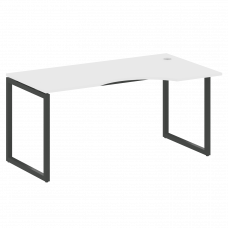 Metal System Quattro Стол криволинейный правый на О-образном м/к 40БО.СА-1 (R) Белый/Металл Антрацит