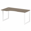 Metal System Quattro Стол криволинейный левый на О-образном м/к 50БО.СА-1 (L) Вяз Благородный/Металл