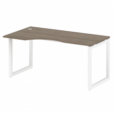 Metal System Quattro Стол криволинейный левый на О-образном м/к 50БО.СА-1 (L) Вяз Благородный/Металл