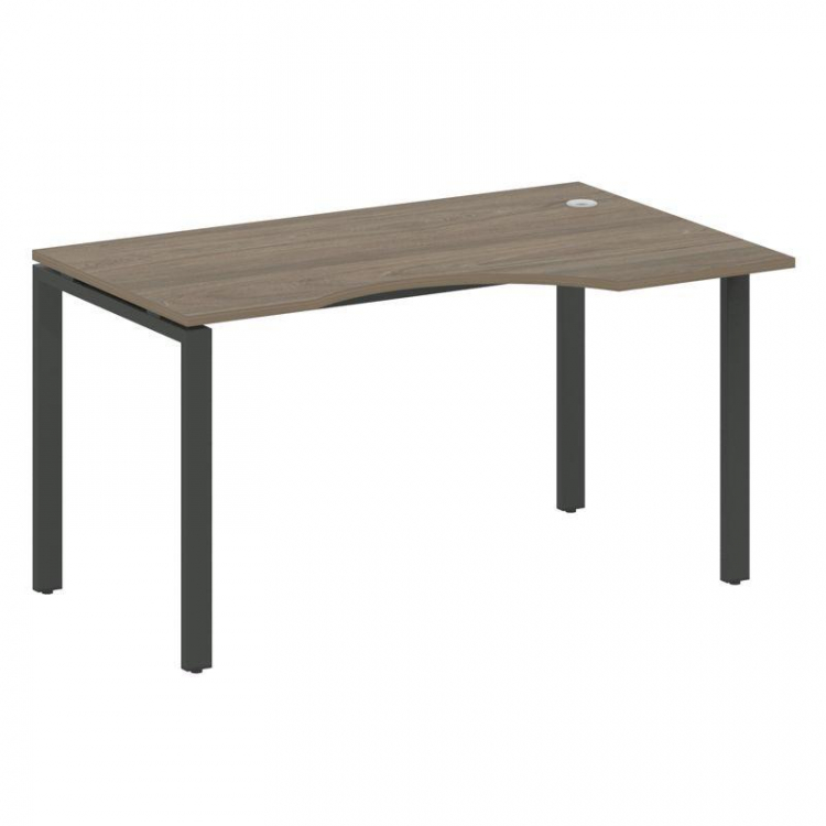 Metal System Стол криволинейный правый на П-образном м/к БП.СА-2 (R) Вяз Благородный/Металл Антрацит