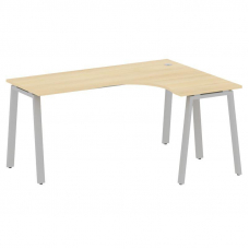 Metal System Стол криволинейный правый на А-образном м/к БА.СА-4 (R) Акация Лорка/Металл Серый 1600*