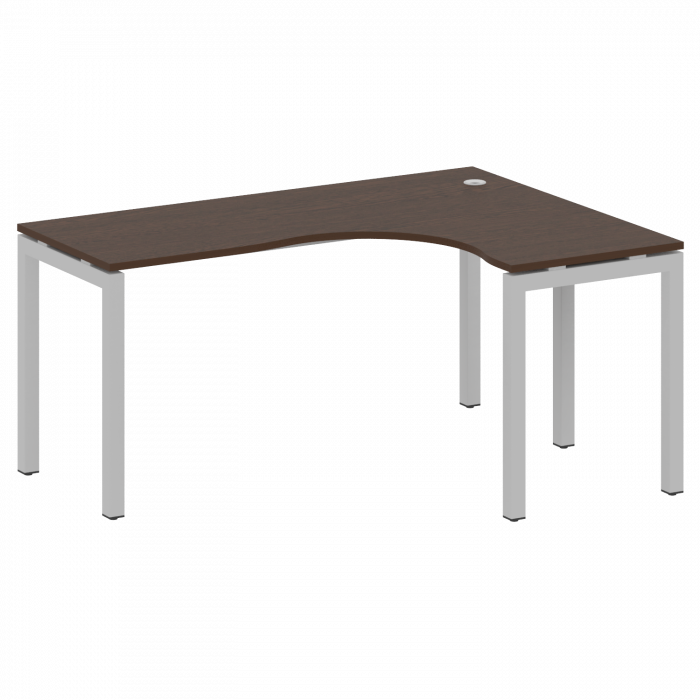Метал Систем Куатро Стол криволинейный правый на П-образном м/к 50БП.СА-4 (R) Венге Цаво/Металл Серы