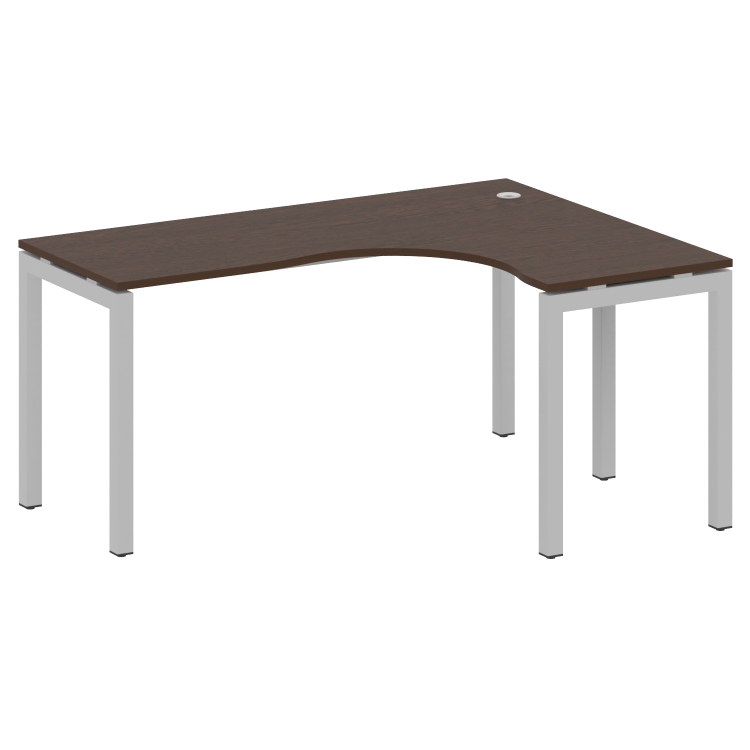Metal System Quattro Стол криволинейный правый на П-образном м/к 50БП.СА-4 (R) Венге Цаво/Металл Сер