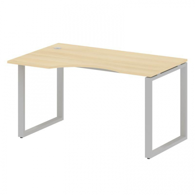 Metal System Стол криволинейный левый на О-образном м/к БО.СА-2 (L) Акация Лорка/Металл Серый 1400*9