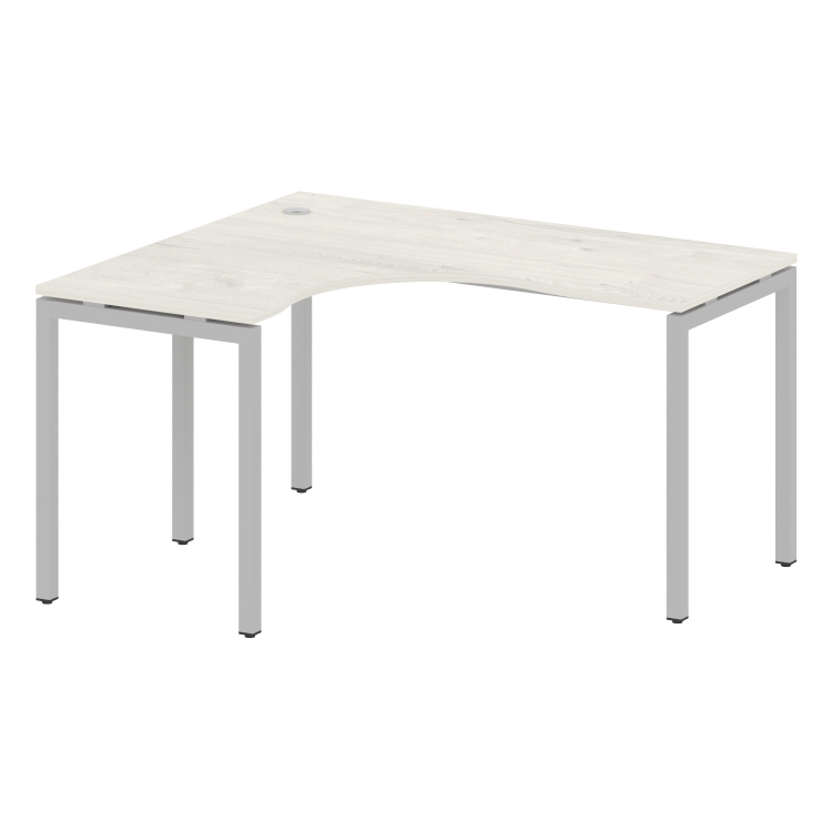 Metal System Quattro Стол криволинейный левый на П-образном м/к 40БП.СА-3 (L) Дуб Наварра/Металл Сер